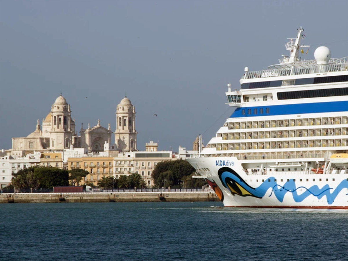 Crucero en el muelle del puerto de Cádiz. FOTO: Endesa