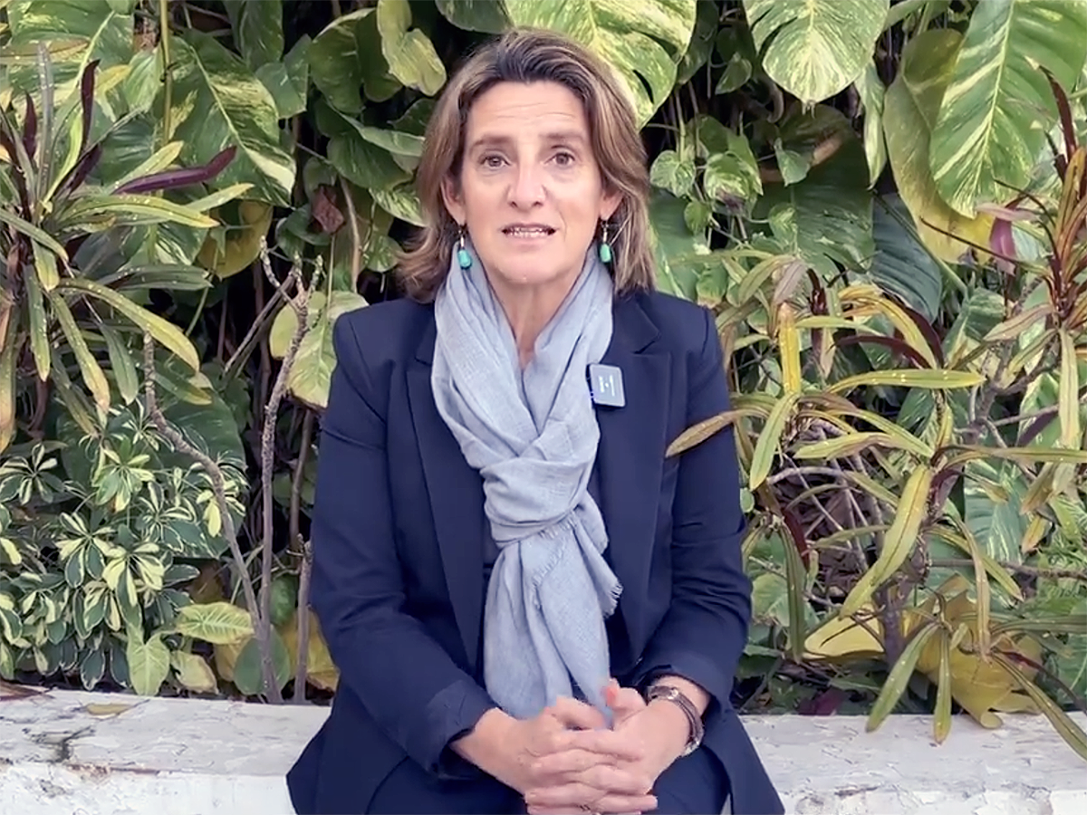 La vicepresidenta tercera de España y ministra para la Transición Ecológica, Teresa Ribera, en Nueva Delhi. FOTO: Miteco