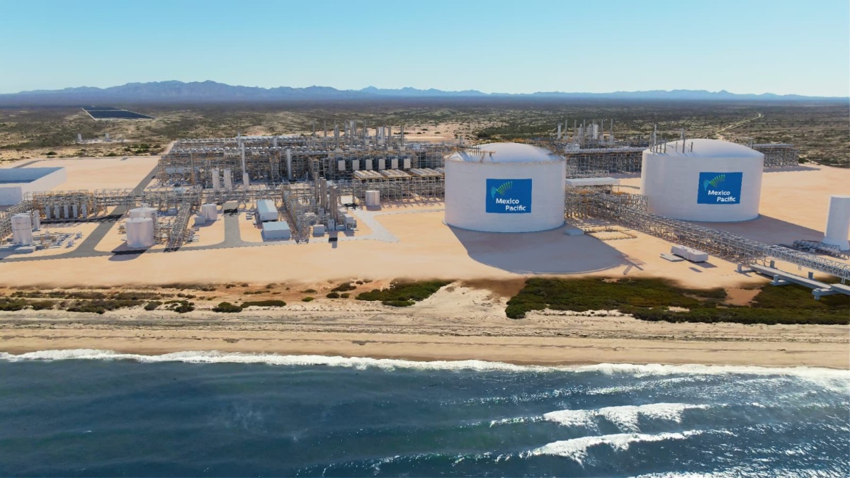 Planta donde desembocará el nuevo gasoducto en la costa de Sonora. FOTO: México Pacific.
