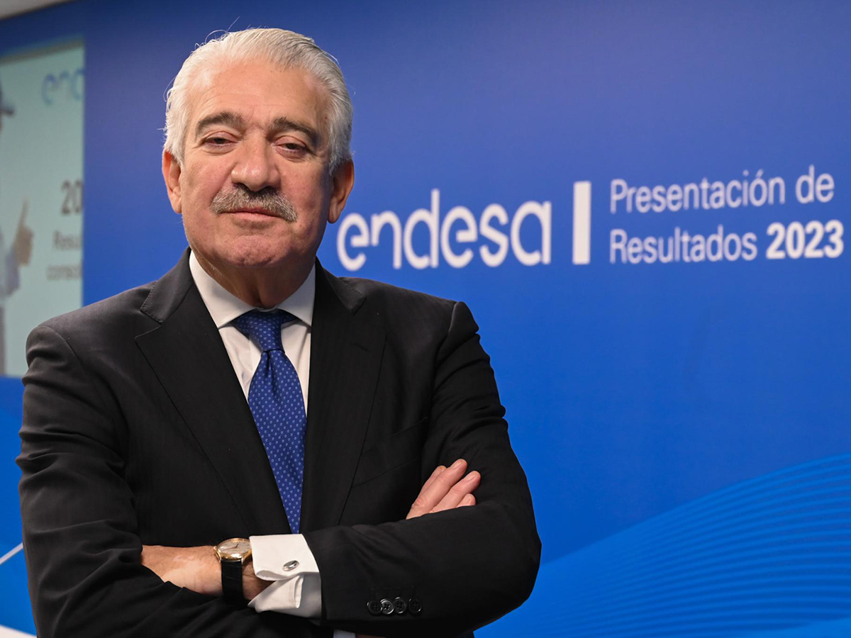 El consejero delegado de Endesa, José Bogas, en la presentación de los resultados de la compañía de 2023. FOTO: Endesa