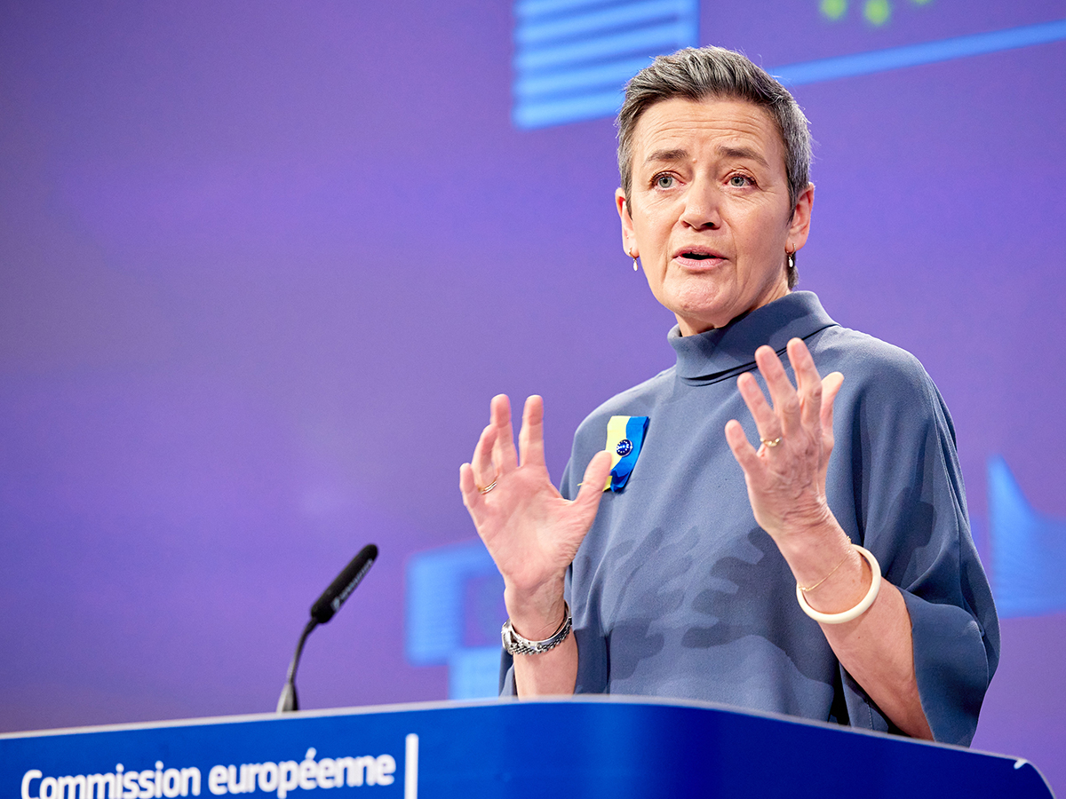 La vicepresidenta de la CE responsable de Competencia, Margrethe Vestager, hace un llamamiento a los países de la UE para la creación de ayudas para la captura y el almacenamiento de CO2. FOTO: Claudio Centonze