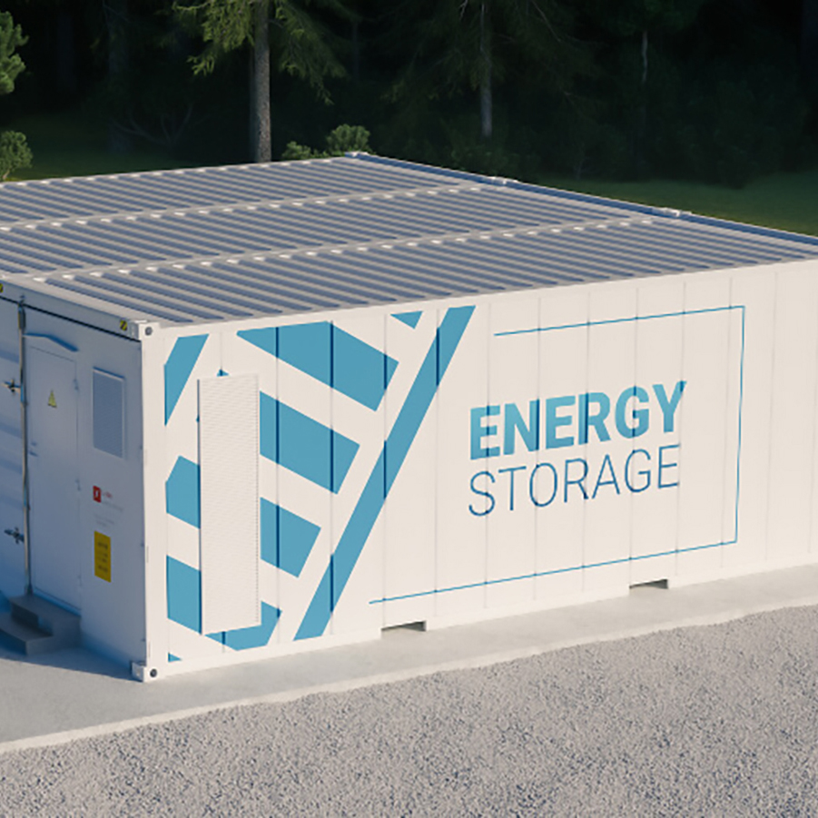 Instalación de almacenamiento de energía en baterías.
