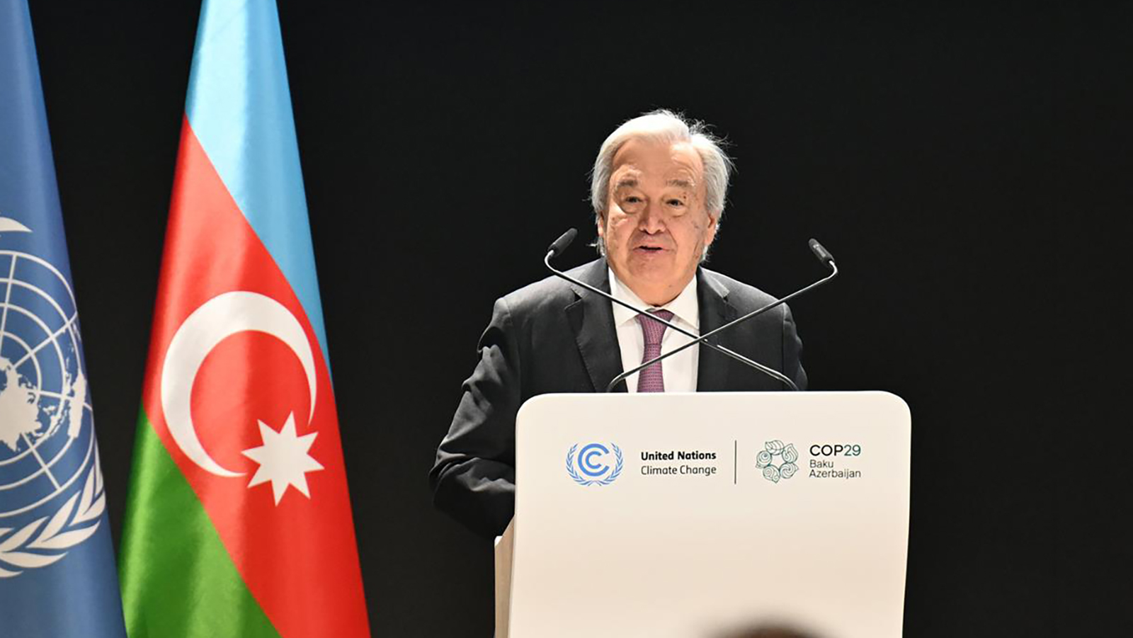 El Secretario General de la ONU, António Guterres, en la COP29.