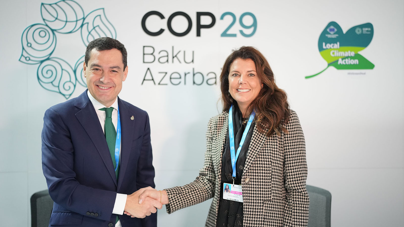 El presidente de la Junta de Andalucía, Juanma Moreno, en la COP 29.