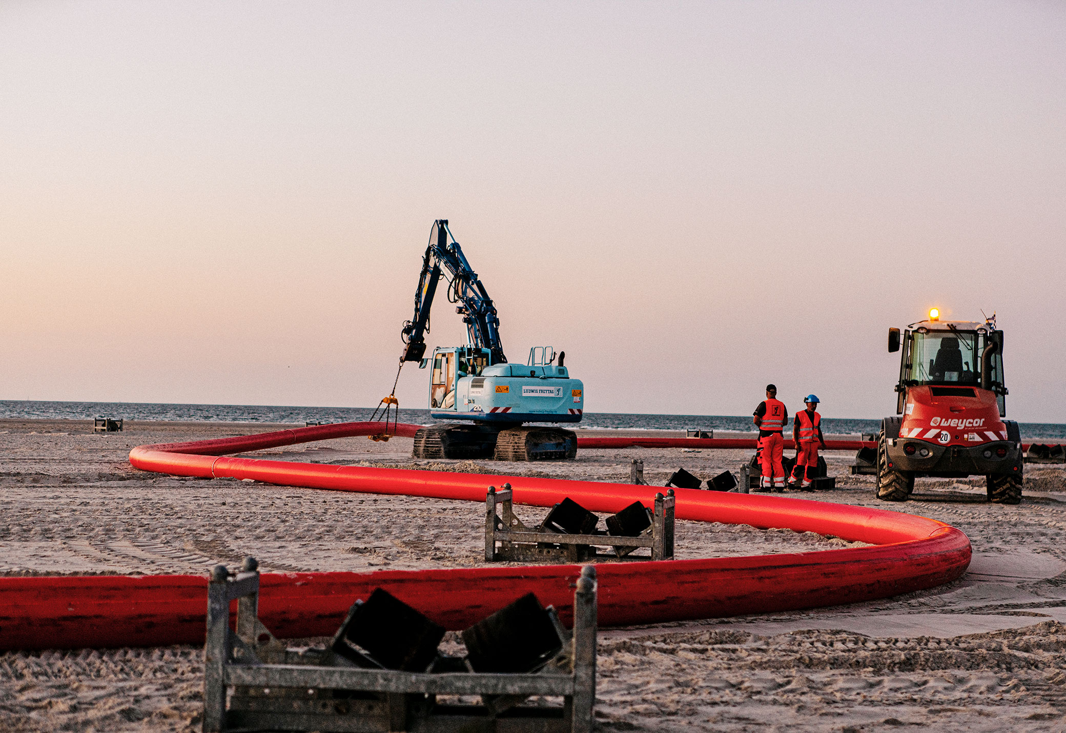 Trabajos de cableado de Amprion en la isla de Norderney. - Amprion