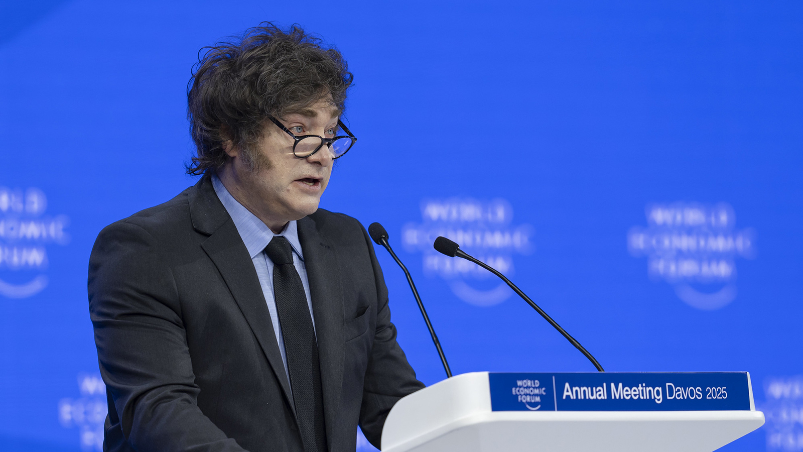 El presidente de Argentina, Javier Milei, en el Foro de Davos. - World Economic Forum / Gabriel Lado