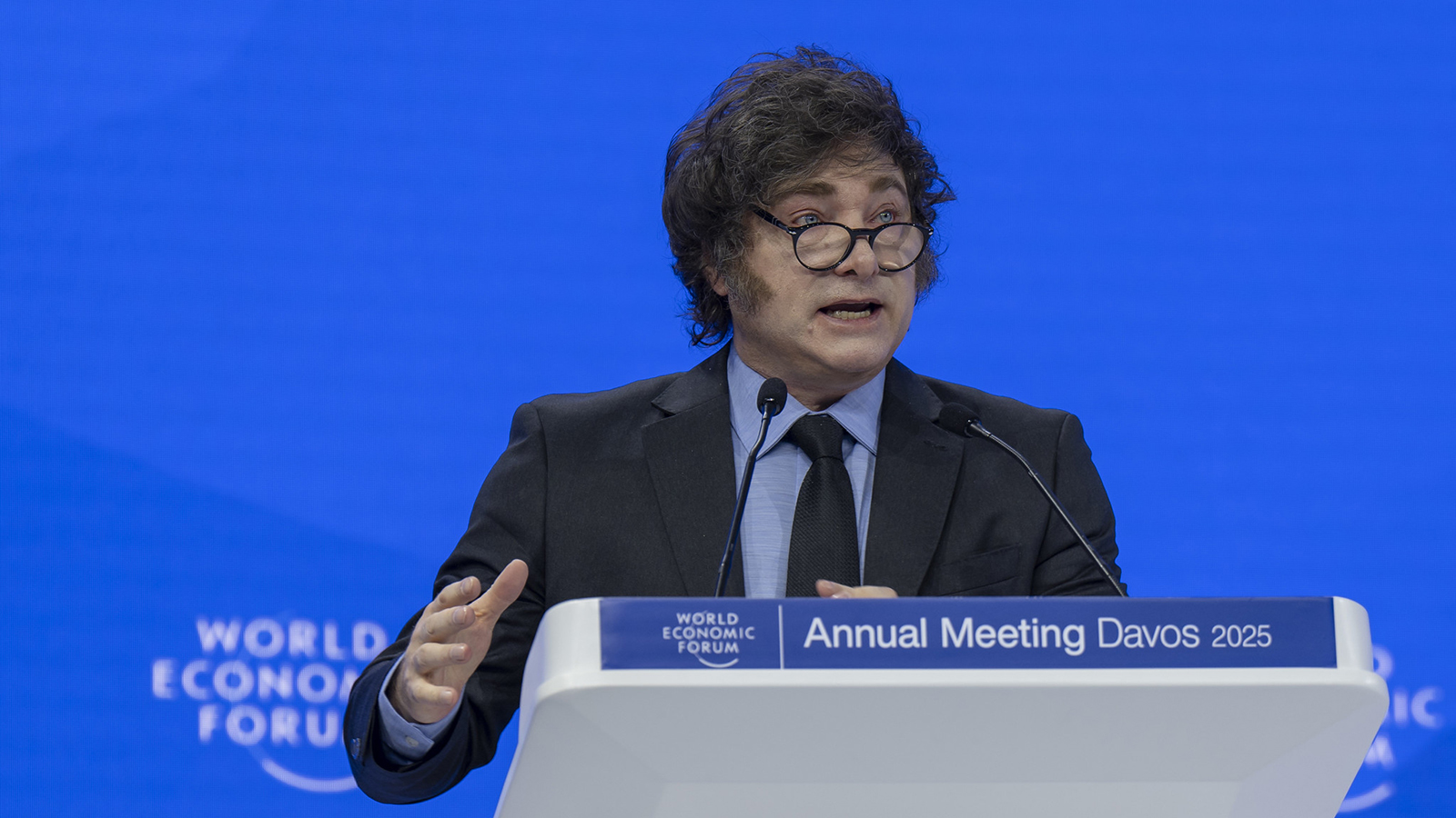 El presidente de Argentina, Javier Milei, en el Foro de Davos. - World Economic Forum / Gabriel Lado