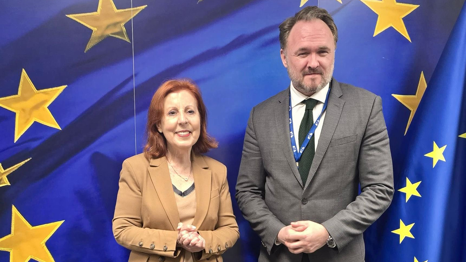 La ministra de Medio Ambiente y Energía de Portugal, Maria da Graça Carvalho, y el comisario europeo de Energía, Dan Jørgensen. - @mgracacarvalho