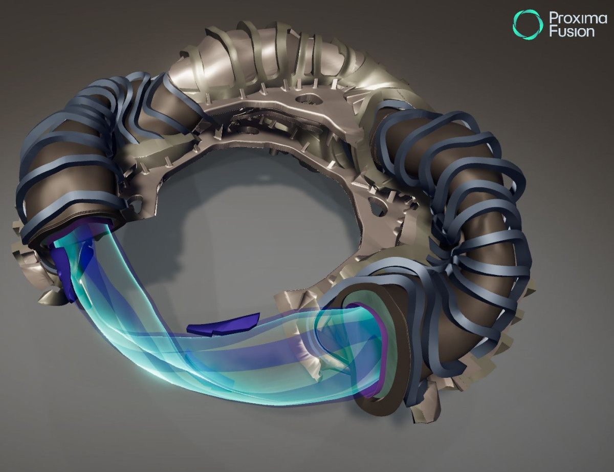 Una visualización de la planta piloto de fusión nuclear Stellarator planificada por Proxima. - Proxima Fusion