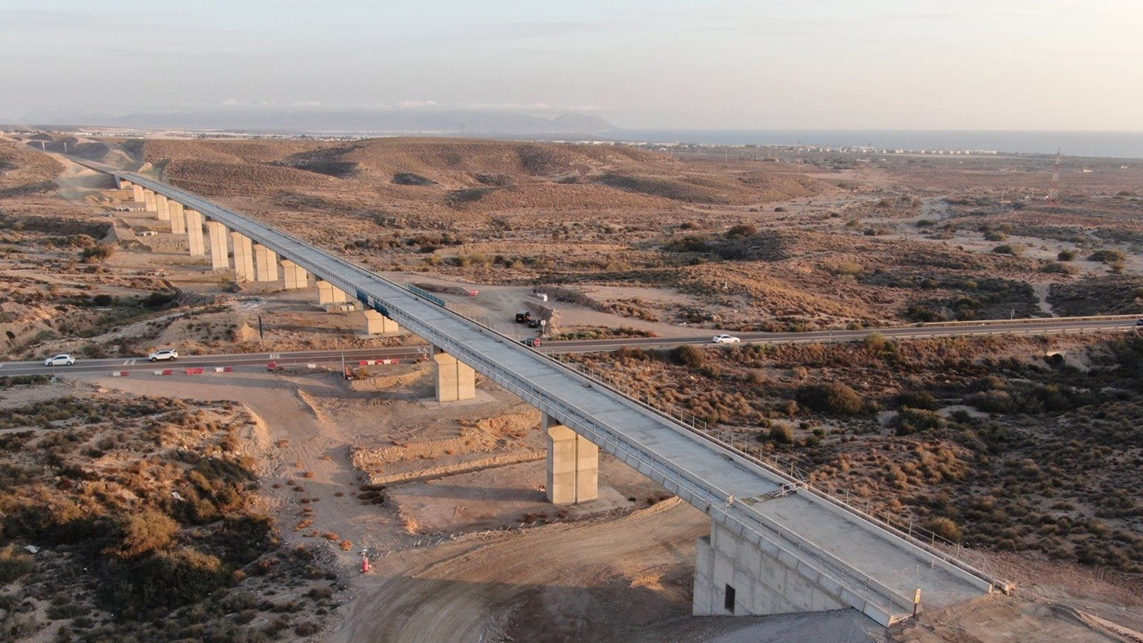 Tramo del trazado en el que se licita el montaje de vía en el AVE entre Murcia y Almería. - Adif