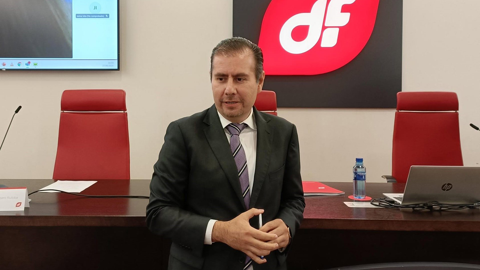 El presidente ejecutivo de Duro Felguera, Eduardo Espinosa, asiste a la reunión ordinaria de la Junta de Accionistas der la compañía. - Europa Press