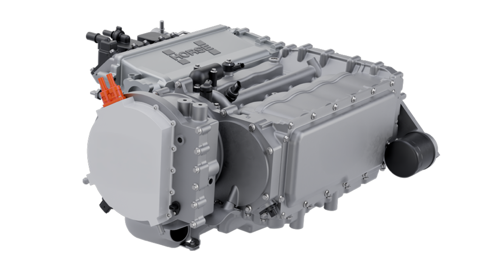 Su tamaño es muy compacto  - Horse /></p><p>El C15 integra en un <strong>tamaño poco mayor que un maletín</strong> (mide 500 x 550 x 275 mm) un motor de 1.5 litros de cuatro cilindros, generador, inversor y sistema de refrigeración, todo pensado para <strong>adaptarse con flexibilidad a diferentes plataformas</strong> y ubicaciones dentro del vehículo, ya sea en la parte delantera o trasera, y en posición horizontal o vertical. Esto elimina la necesidad de costosos y complejos rediseños.</p>
<p>Esta unidad está disponible en <strong>dos versiones: una atmosférica que entrega hasta 70 kW (94 CV) para coches más pequeños, de segmentos B y C, y otra turboalimentada que alcanza hasta 120 kW (161 CV)</strong>, destinada a vehículos más grandes y comerciales. Además, el motor puede funcionar con combustibles tradicionales como gasolina, pero también con etanol, metanol y <a href=