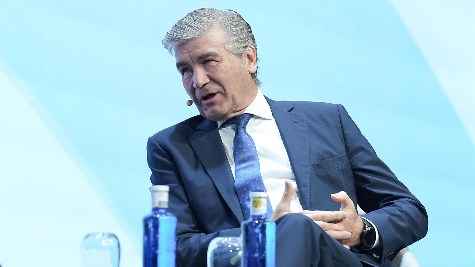 El CEO de Naturgy, Francisco Reynés, durante la segunda edición del foro 'World in Progress', en el Palau de Congresos de Cataluña. - David Zorrakino - Europa Press