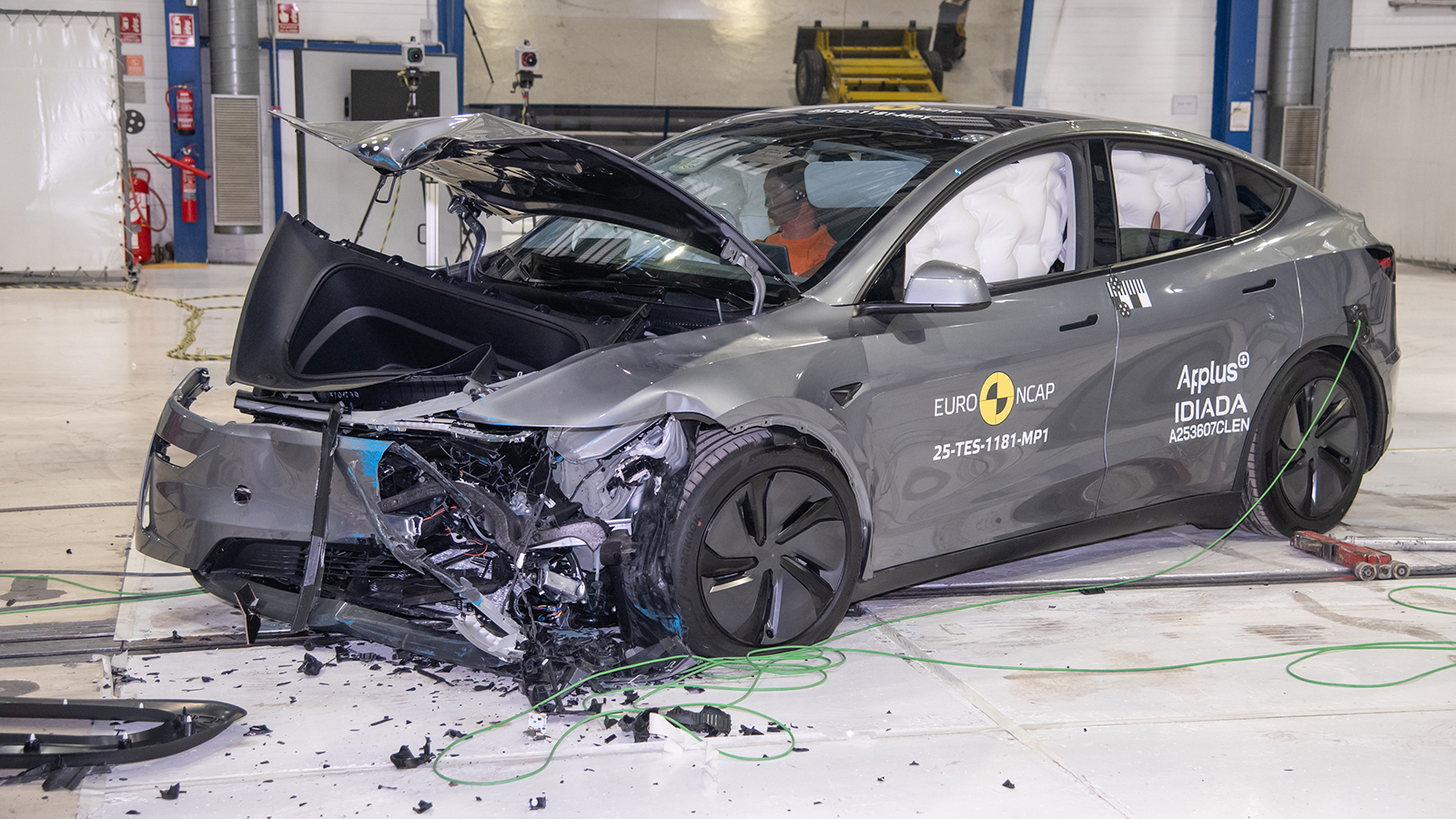 El Tesla Model Y firma un 91% en protección para adultos.  - EuroNCAP /></p><p>En el competido segmento de los SUV medianos, Tesla consigue que el renovado <a href=