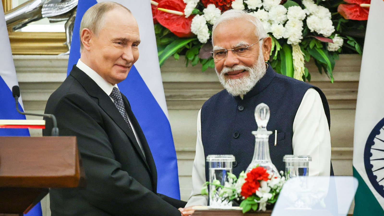 El presidente de Rusia, Vladímir Putin, y el primer ministro de India, Narendra Modi. - Kremlin