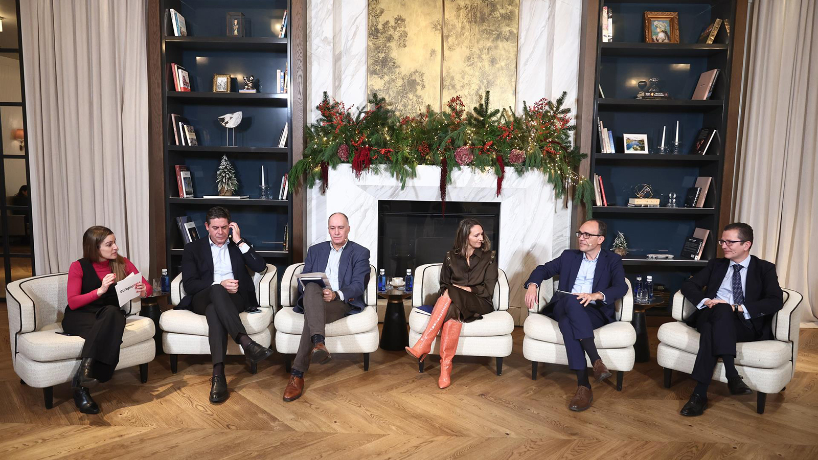 La directora general de Negocios de Europa Press, Candela Martín de Cabiedes; el Director de Asuntos Corporativos de GSK, Medicinas de Uso General, Ricardo Boedo Facal; el Responsable de Sustainability Advocacy de BBVA, Emilio Martín-More. - Eduardo Parra - Europa Press