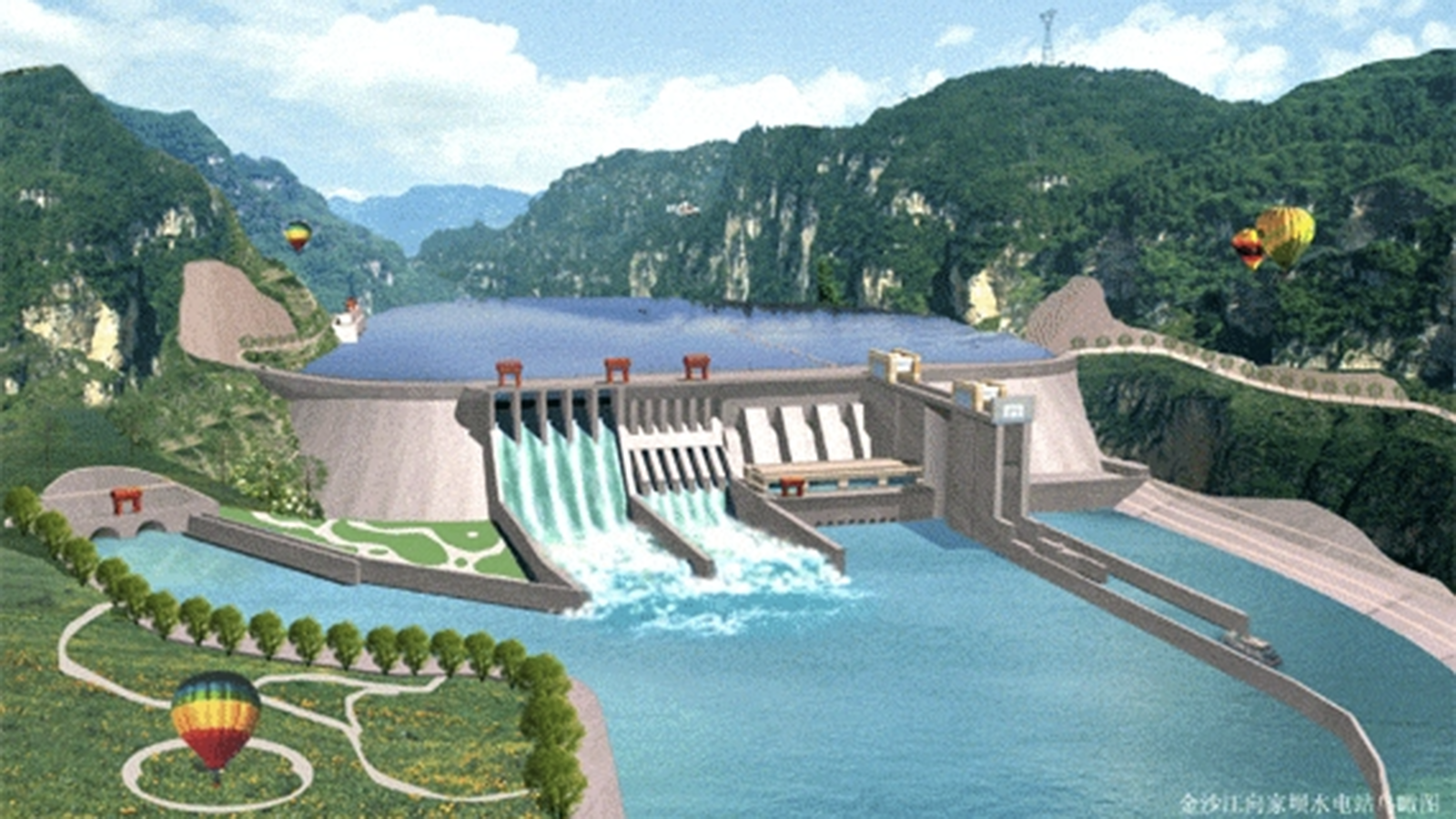 Recreación de una central hidroeléctrica de Gezhouba. - Gezhouba