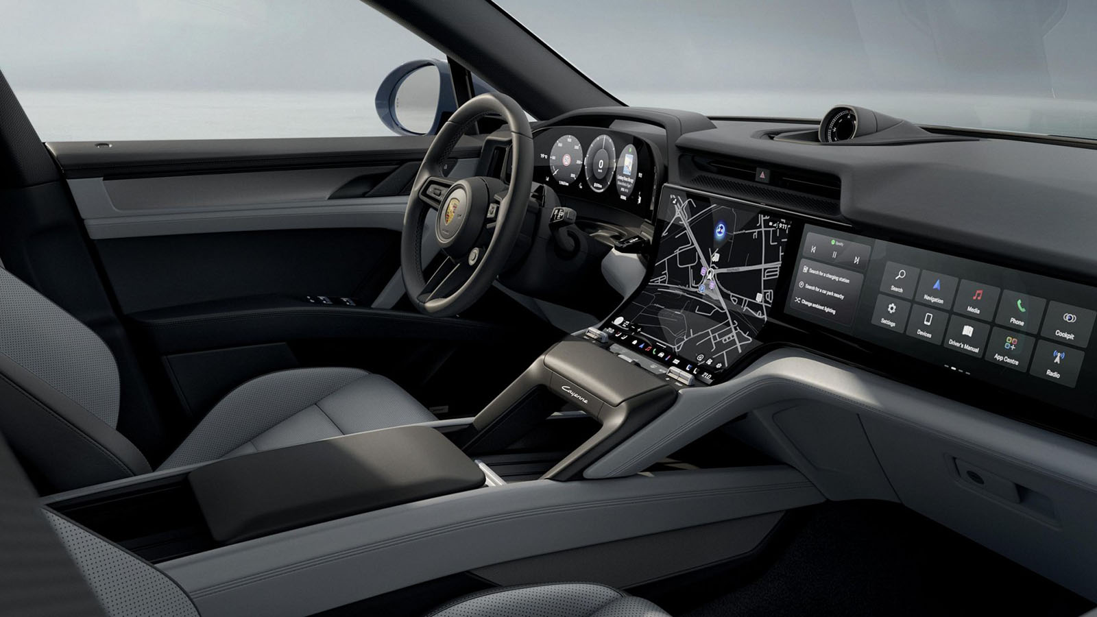 El interior sigue siendo tan tecnológico como siempre.  - Porsche /></p><p>Porsche eleva el lujo con el nuevo Interior <strong>Style Package, disponible para toda la gama Cayenne Electric.</strong> Este paquete, curado por el estudio Style Porsche, propone un esquema bicolor en cuero negro y Delgada Green, extendido a asientos Comfort de 14 vías, puertas y cinturones. Detalles como costuras decorativas en Delgada Green, emblemas bordados en los reposacabezas y molduras de aluminio en Izabal Green crean un ambiente moderno y exclusivo.</p>
<blockquote><p>Relacionado:</p><p><a href=
