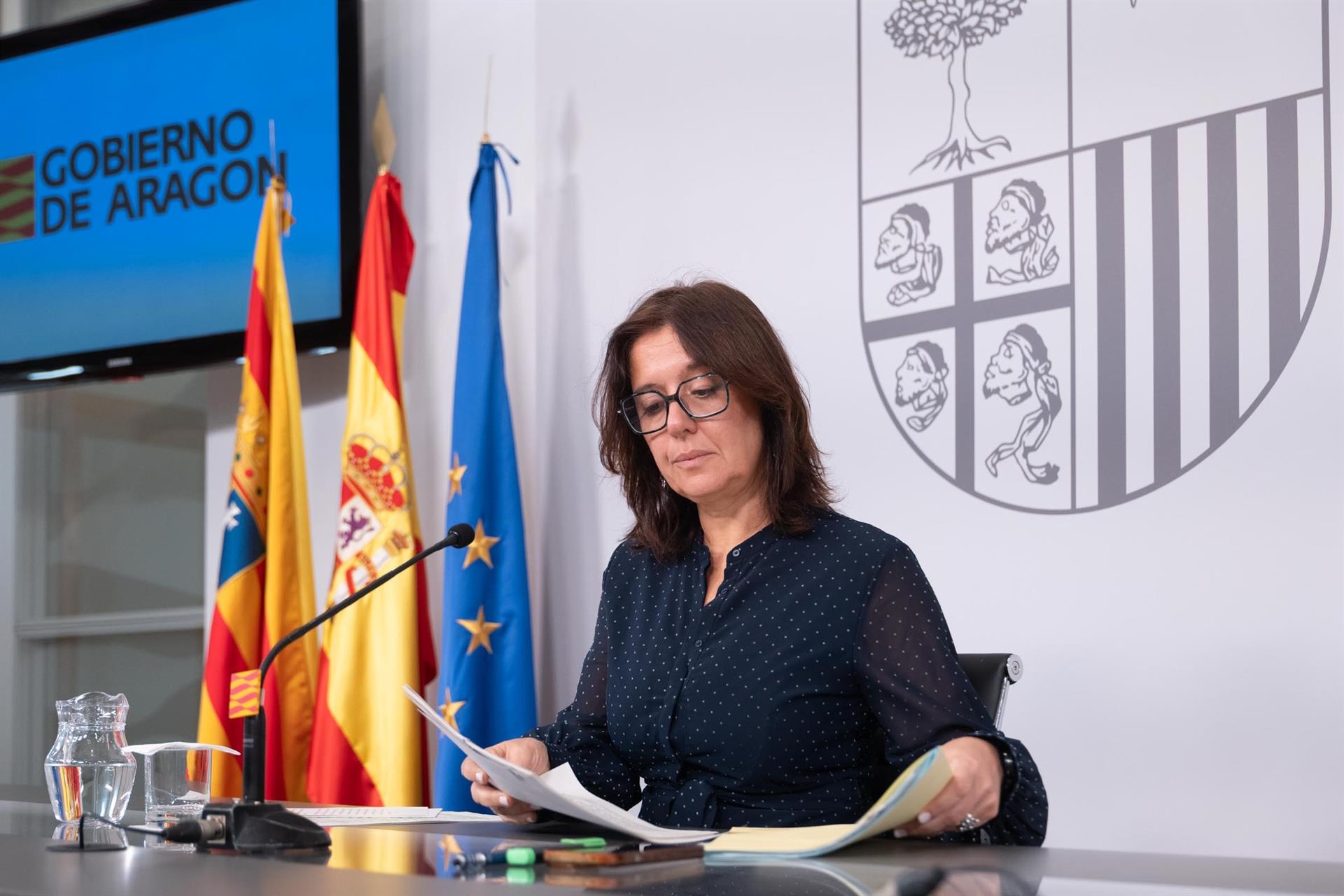 La consejera de Economía, Competitividad y Empleo, Eva Valle, en rueda de prensa este viernes.  - Fabian Simón